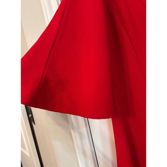 Danny And Nicole Womens Size 18W Red Ribbed Cutout Flared Sleeve Dress - Picture 4 of 6